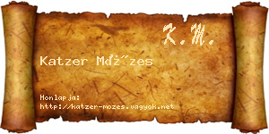Katzer Mózes névjegykártya