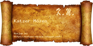 Katzer Mózes névjegykártya
