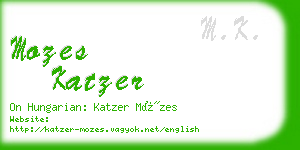 mozes katzer business card